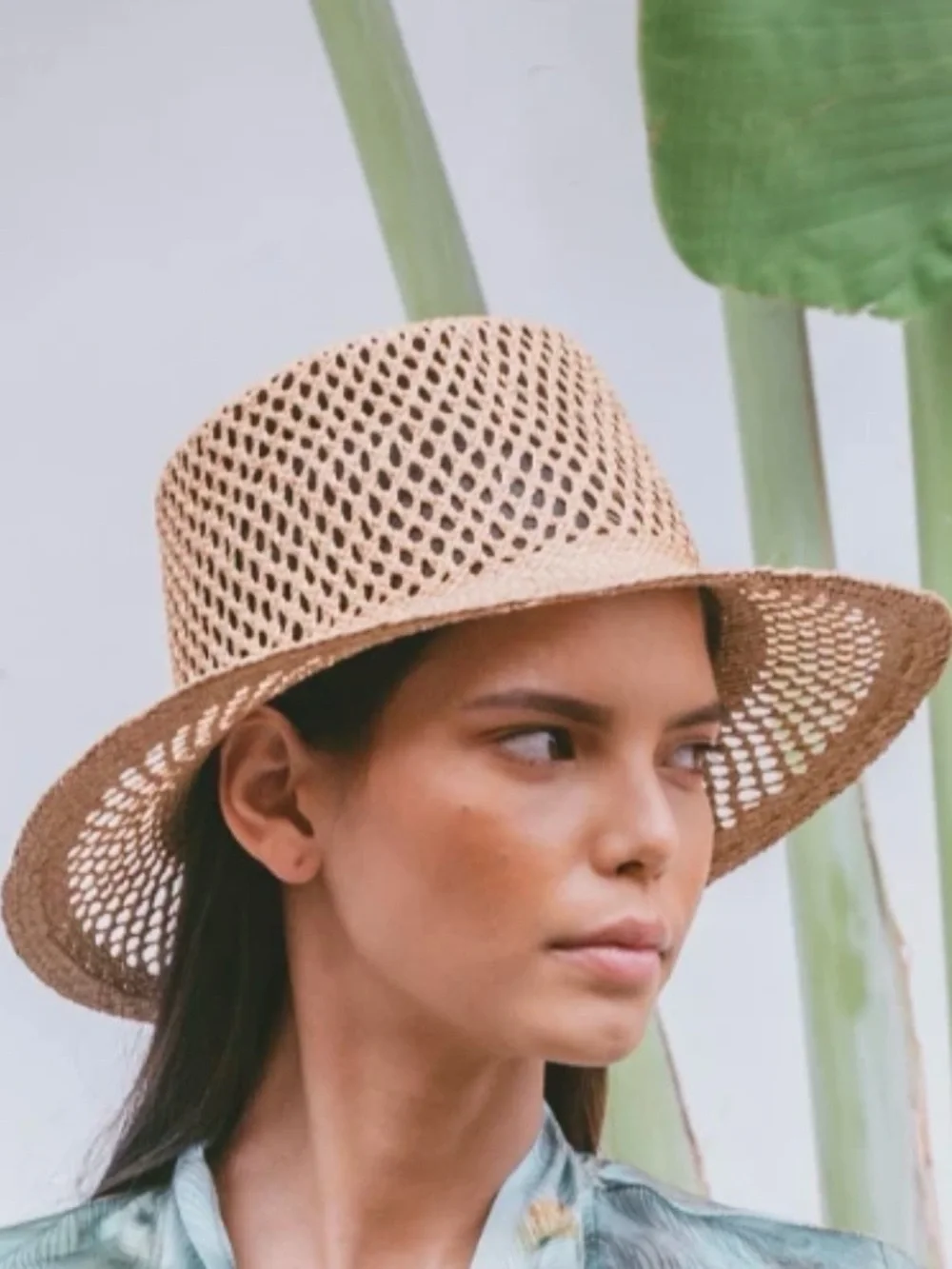 NWT MARAKI HERITAGE Beige Bucket Straw Hat with Silk Tie, vacation ready